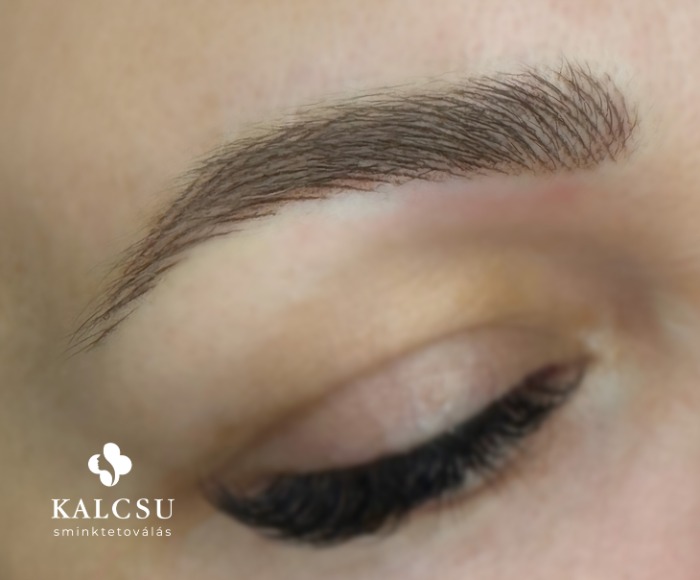 Hiperrealisztikus szálazott szemöldök tetoválás